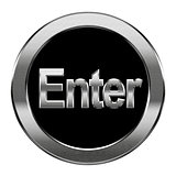 Enter icon silver, isolated on white background