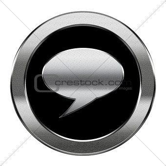 Chat icon silver, isolated on white background.