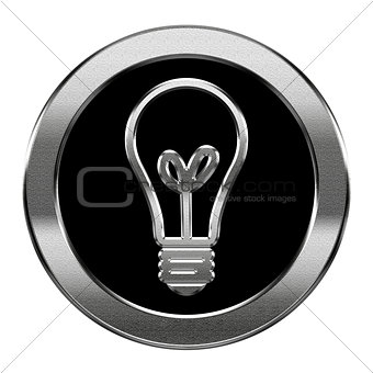 Light Bulb Icon silver, isolated on white background