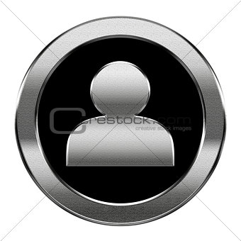 User icon silver, isolated on white background