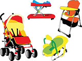 Baby equipment collection - vector