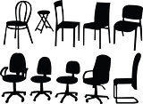 chairs collection - vector