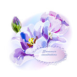 Purple tulip, watercolor painting.