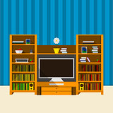 Illustration of TV room