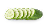 Slice of green cucumber vegetable
