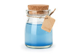 blue magic potion isolated on white