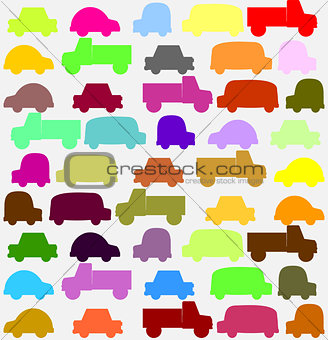 seamless pattern with colorful little cars art