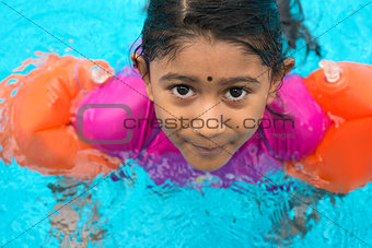 Indian child swimming