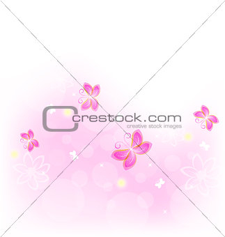 Abstract nature background with butterfly for design celebration