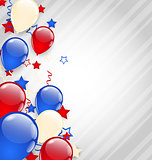 American background with colorful balloons for 4th of July