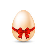 Easter celebration egg wrapping red bow