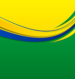 Abstract wavy background in Brazilian colors