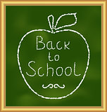 Back to school background with text and apple