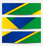Set football flyers in Brazil flag colors