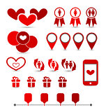 Set infographic elements of valentine presentation