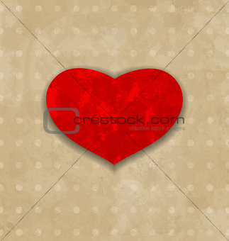 Red grunge heart for Valentine Day