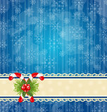 Christmas vintage wallpaper with sweet cane