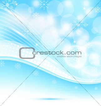 Christmas wavy background with snowflakes
