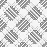 White squares and lines layered on gray