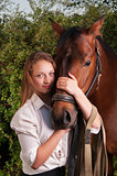 young woman and horse