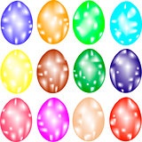 Set of multicolored  Easter eggs