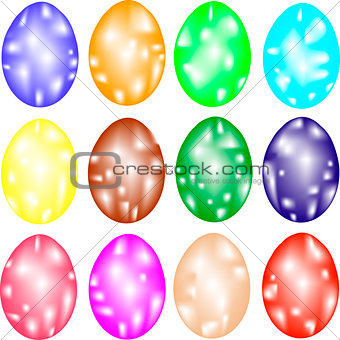 Set of multicolored  Easter eggs