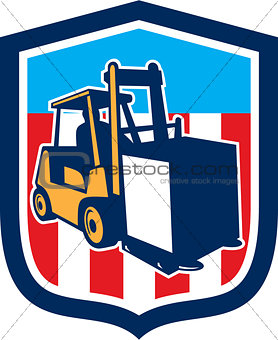 Forklift Truck Materials Logistics Shield Retro