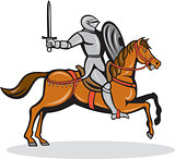 Knight Riding Horse Cartoon
