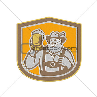 Metallic Bavarian Beer Drinker Mug Shield Retro