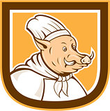Boar Chef Cook Shield Cartoon