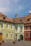 Colorful houses at the central square in Sighisoara