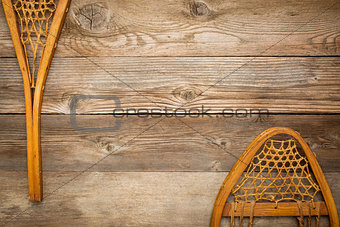 wooden snowshoes abstract