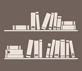 Books on the shelves simply vector retro illustration