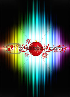 Christmas Decoration on Abstract Spectrum Background