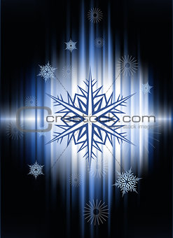 Snow Flakes on Abstract Spectrum Background 