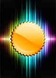 Gold Medal Icon Button on Abstract Spectrum Background