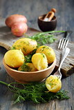 Potatoes with butter and dill.
