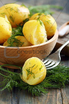 New potatoes with dill.