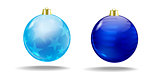 Blue and light blue Christmas tree balls.
