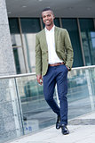 young successful african business man outdoor in summer