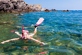 snorkeling in Mediterranean Sea, France
