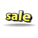 Isolated volumetric letters sale. Isolated. Black and yellow.