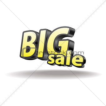 Isolated volumetric letters big sale. Isolated.  Black and yellow.