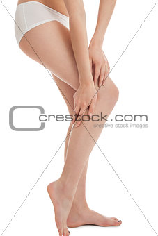 attractive woman legs isolated on white 