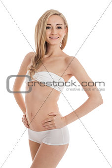 attractive slim woman body healthy isolated