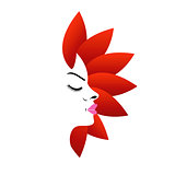 Face with red leaves- logo for ladies services