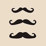 Vector set of curly gentleman mustaches.