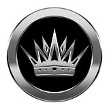 Crown icon silver, isolated on white background.