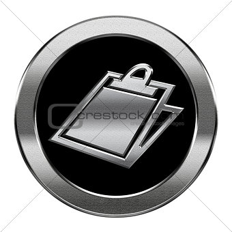 table icon silver, isolated on white background.