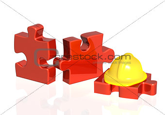 Parts of puzzle and hat